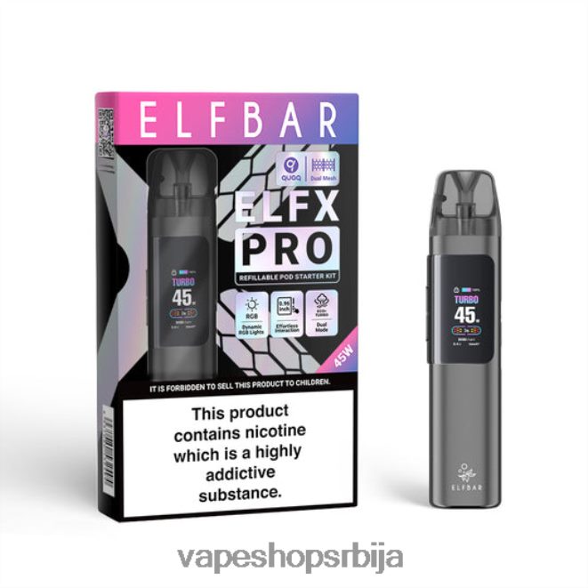 ELFBAR ELFX Pro Отворите под уређају сива 288D283 Vape Bez Nikotina