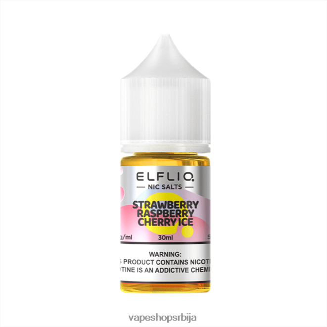 ELFBAR ELFLIQ ниц сол 30мл Јагода малина трешње лед 288D2832 Salt Vape Srbija