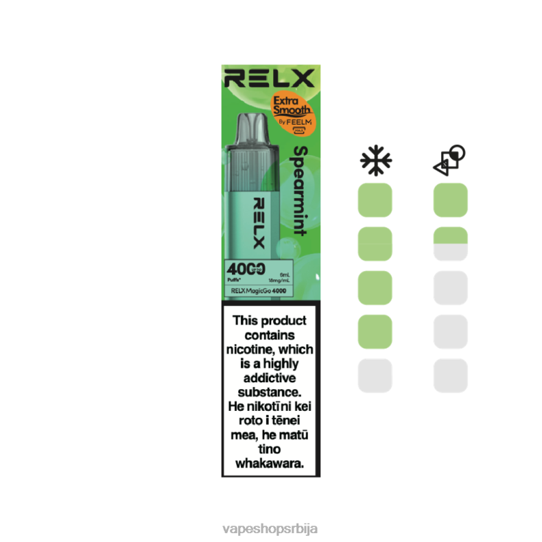 RELX MagicGo 4000 вапе за једнократну употребу метвица 68LZN3 Vape Bez Nikotina