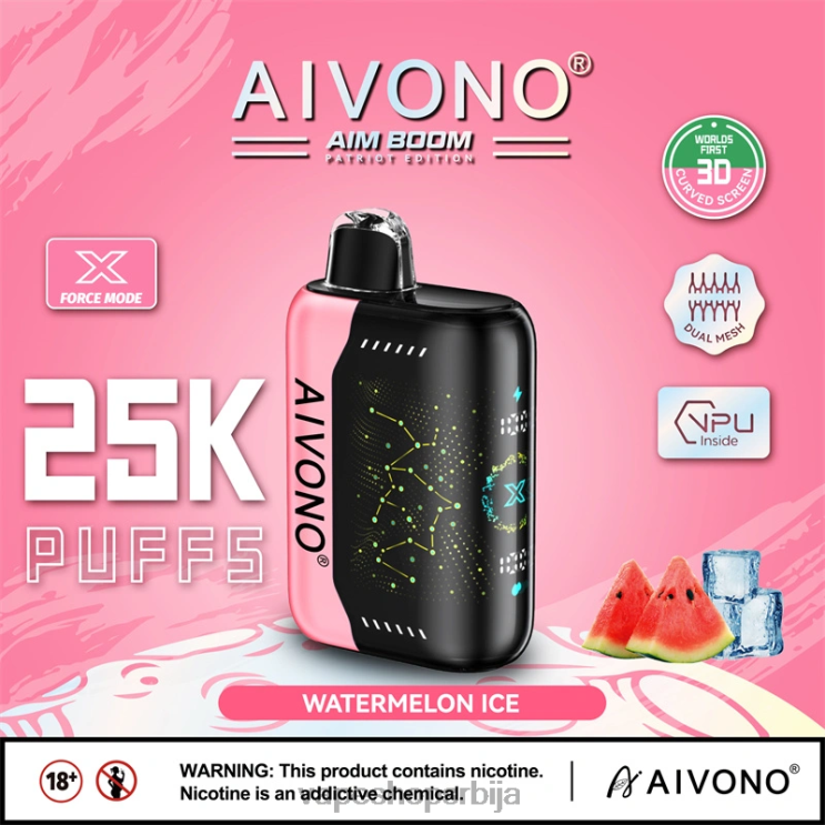 Aivono AIM BOOM 25000 лед од лубенице 008DX353 - Vape Bez Nikotina