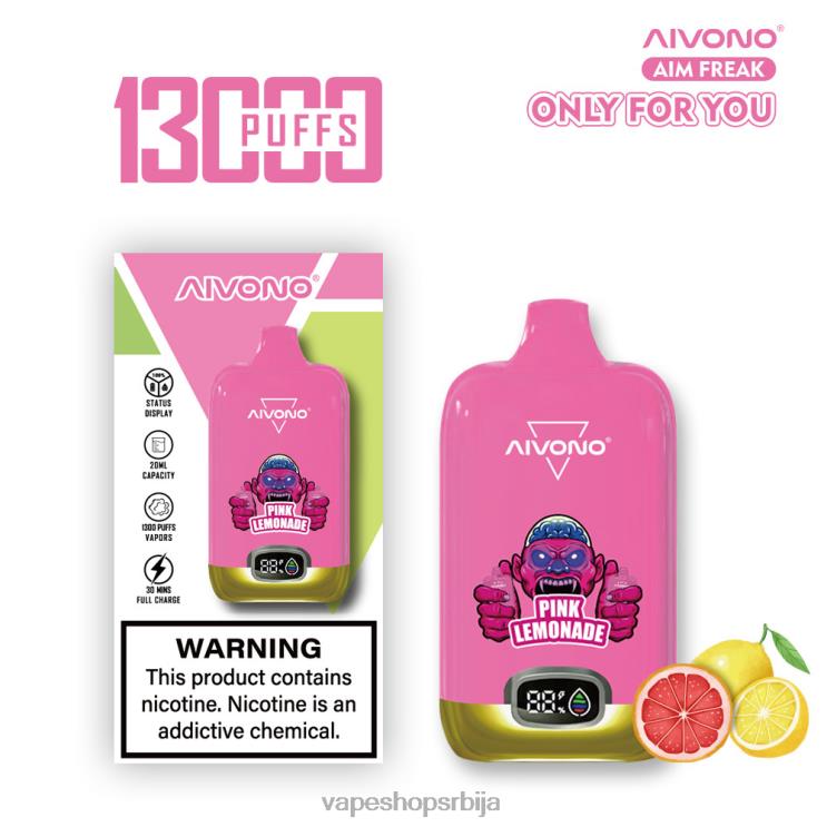 Aivono AIM FREAK 13000 ружичаста лимунада 008DX249 - Vape Shop Beograd