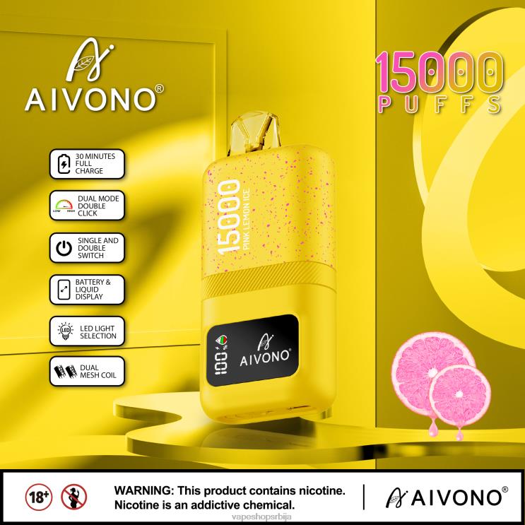 Aivono AIM magic 15000 лед од ружичастог лимуна 008DX61 - Vape Srbija