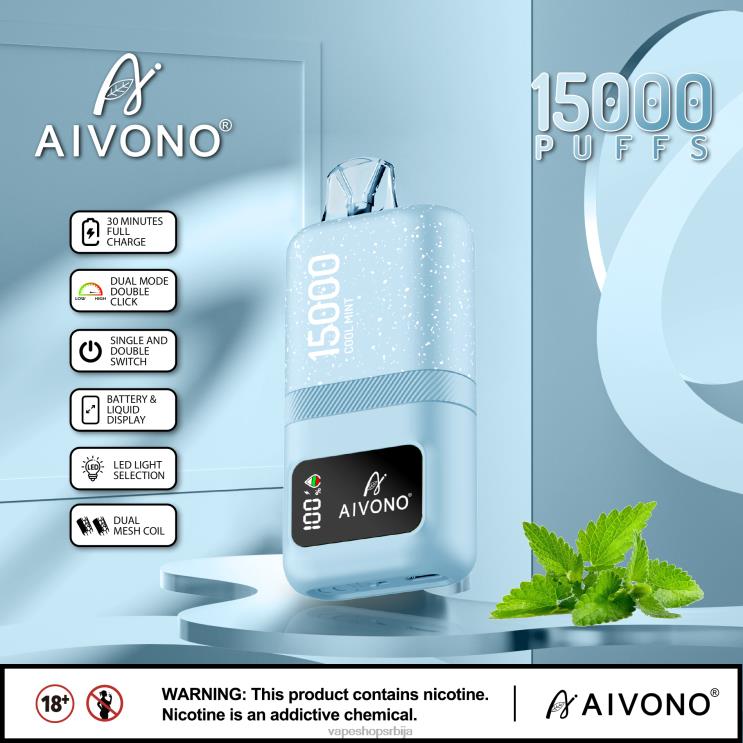 Aivono AIM magic 15000 цоол минт 008DX62 - Salt Vape Srbija