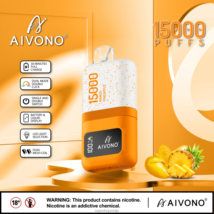 Aivono AIM magic 15000 манго ананас 008DX69 - Vape Shop Beograd
