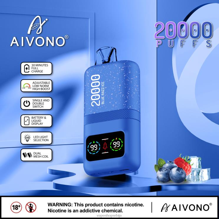 Aivono AIM magic 20000 плави разз лед 008DX79 - Vape Shop Beograd
