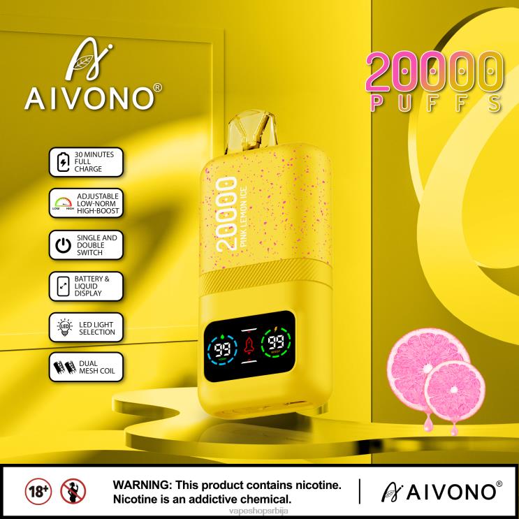 Aivono AIM magic 20000 лед од ружичастог лимуна 008DX83 - Vape Bez Nikotina