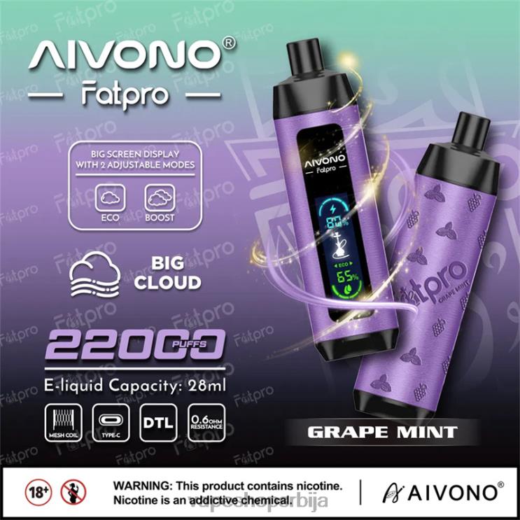 Aivono Fatpro 22000 метвица грожђа 008DX2 - Salt Vape Srbija