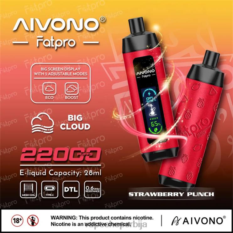 Aivono Fatpro 22000 пунч од јагода 008DX8 - Vape Bez Nikotina