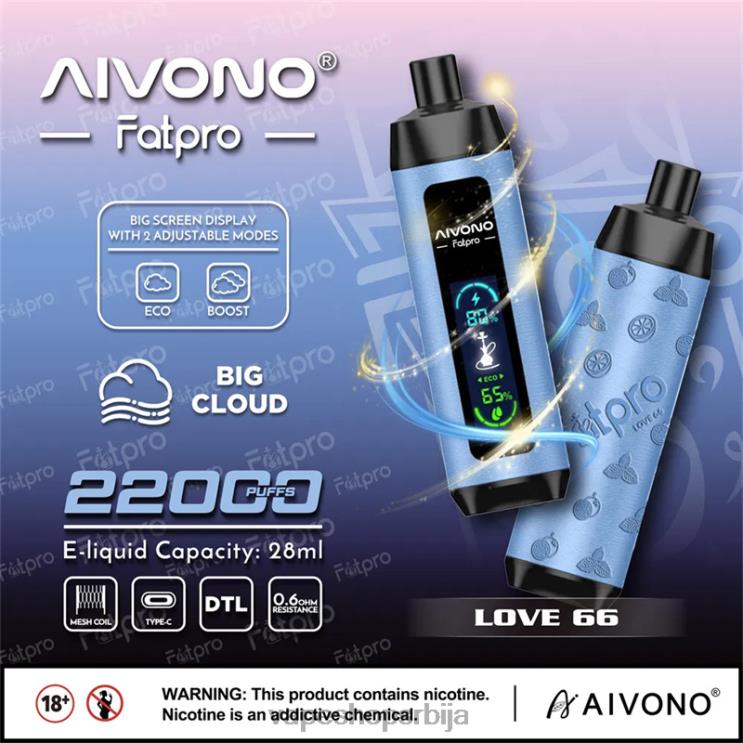 Aivono Fatpro 22000 љубав 66 008DX6 - Vape Srbija