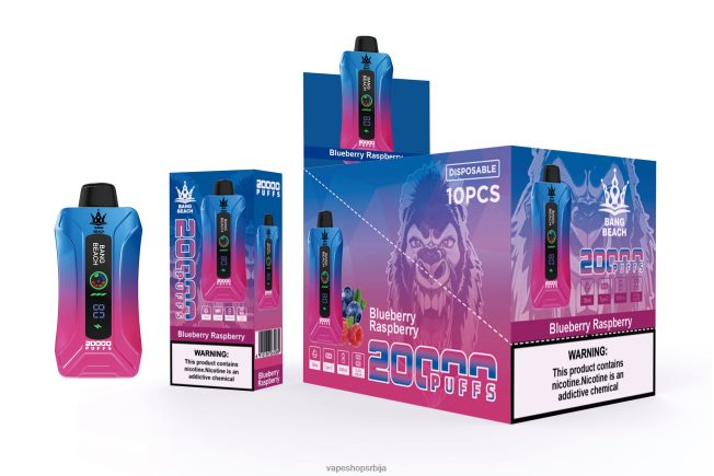 Bang Beach 20000 пуффс смарт сцреен вапе боровница малина R66X6812 - Salt Vape Srbija
