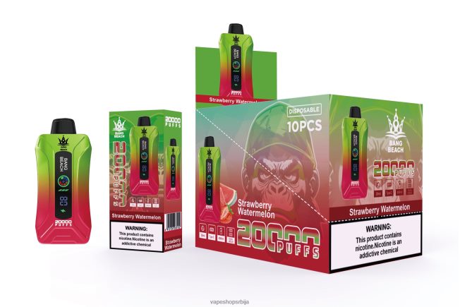 Bang Beach 20000 пуффс смарт сцреен вапе јагода лубеница R66X683 - Vape Bez Nikotina