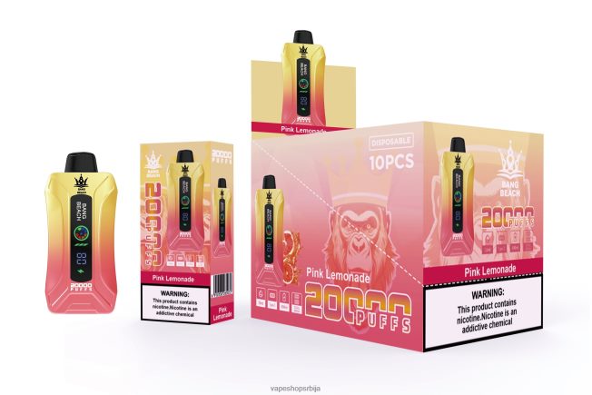 Bang Beach 20000 пуффс смарт сцреен вапе ружичаста лимунада R66X684 - Vape Shop Beograd