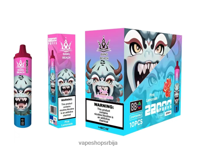 Bang Beach Паметни екран са 22000 пуфова ружичаста лимунада R66X6815 - Vape Pen