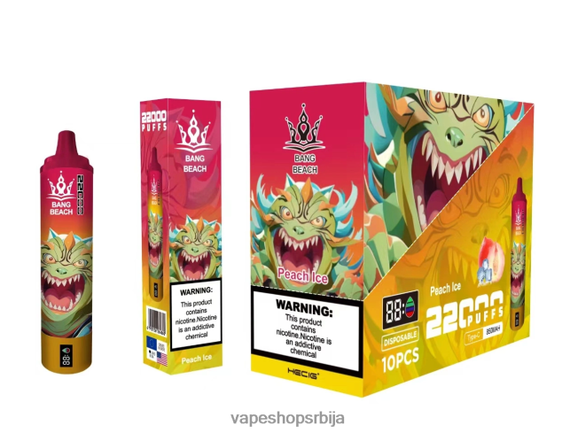 Bang Beach Паметни екран са 22000 пуфова лед брескве R66X6816 - Vape Srbija