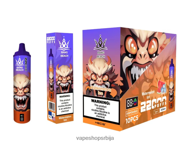 Bang Beach Паметни екран са 22000 пуфова лед од лубенице R66X6822 - Salt Vape Srbija
