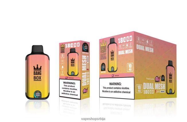 Bang Box 18000 пуффс сок од брескве R66X6891 - Vape Srbija
