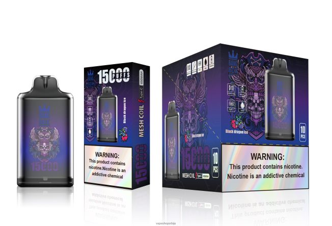 Bang Box с1-15000 пуффс црни змај лед R66X68110 - Vape Pen
