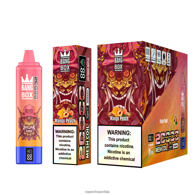 Bang Box Паметни екран са 20000 удисаја манго бресква R66X6858 - Vape Bez Nikotina