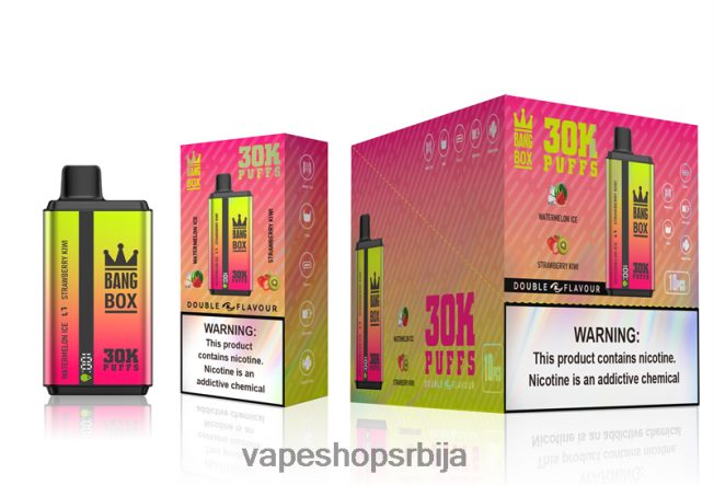 Bang Box 30000 пуффс двоструких укуса лед од лубенице и киви од јагоде R66X6862 - Salt Vape Srbija