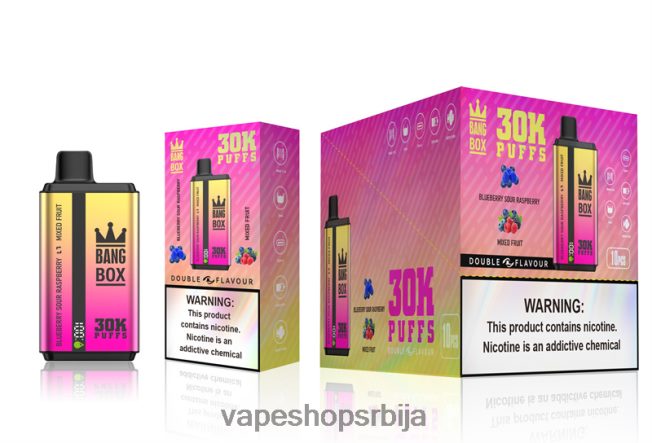Bang Box 30000 пуффс двоструких укуса боровница кисела малина и мешано воће R66X6866 - Vape Srbija