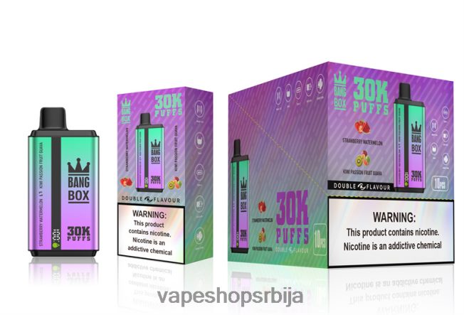 Bang Box 30000 пуффс двоструких укуса јагода лубеница и гуава од маракује кивија R66X6870 - Vape Pen