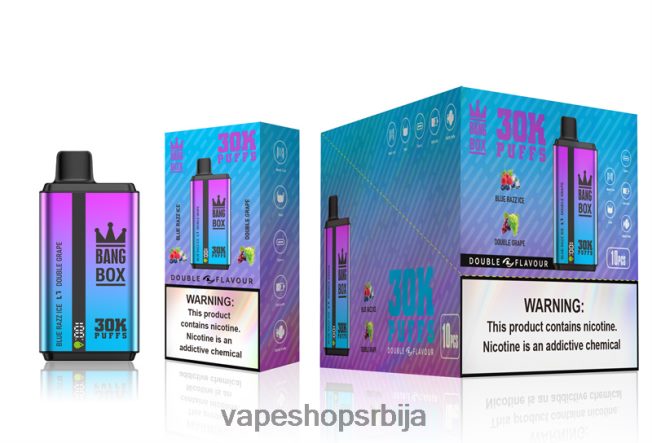 Bang Box 30000 пуффс двоструких укуса плави разз лед & дупло грожђе R66X6872 - Salt Vape Srbija