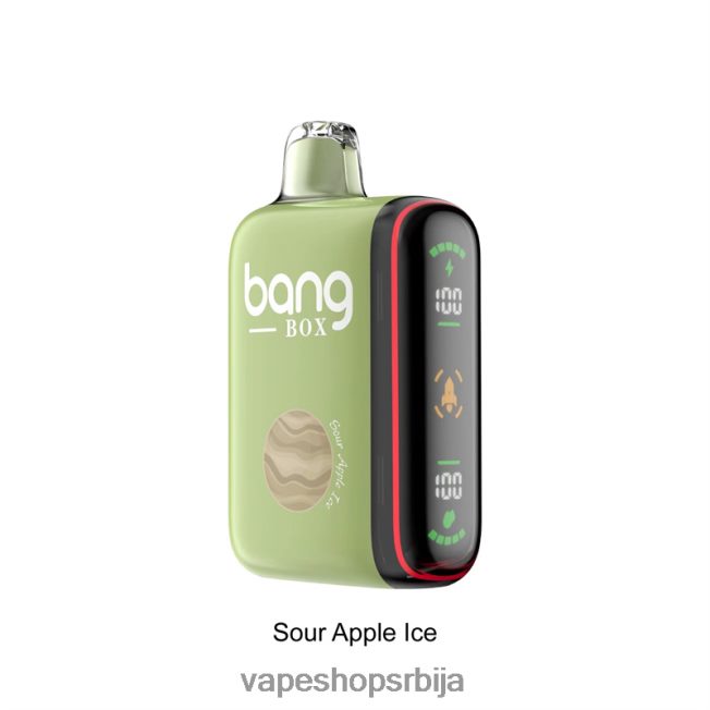 Bang Box 9000-18000 пуффс интелигентни дисплеј снаге лед од киселе јабуке R66X6828 - Vape Bez Nikotina