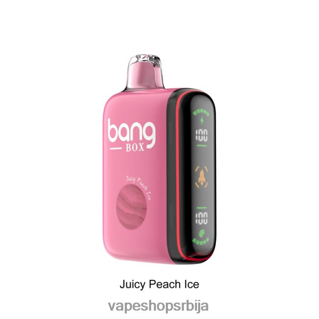 Bang Box 9000-18000 пуффс интелигентни дисплеј снаге сочне брескве леда R66X6829 - Vape Shop Beograd