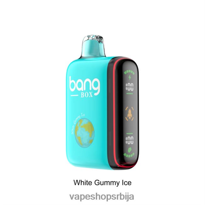 Bang Box 9000-18000 пуффс интелигентни дисплеј снаге бели гумени лед R66X6830 - Vape Pen