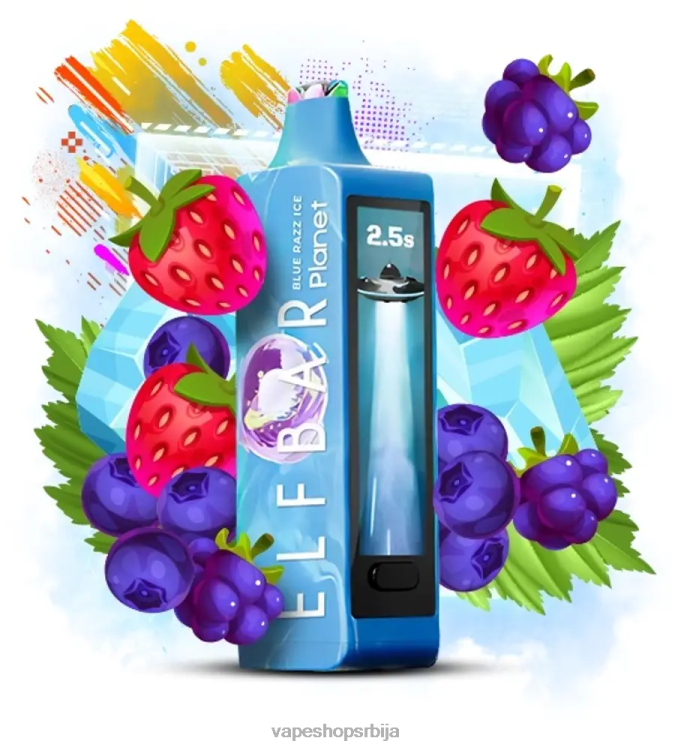 Elf Bar Planet 25000 плави разз лед J0Z0R15 Vape Pen