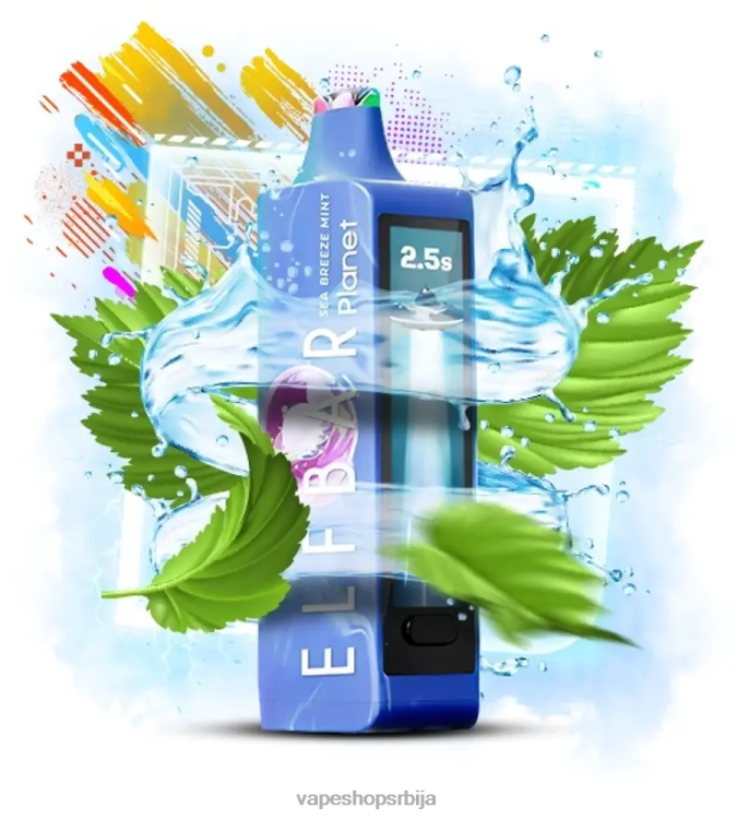 Elf Bar Planet 25000 морски поветарац нана J0Z0R18 Vape Bez Nikotina
