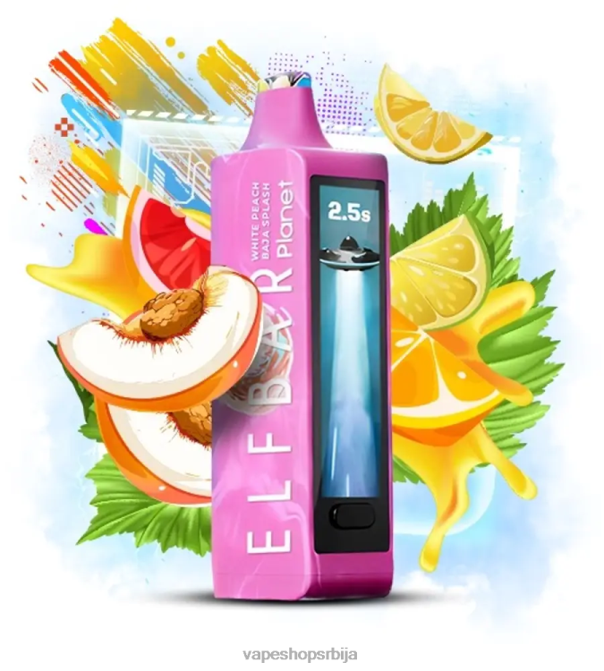 Elf Bar Planet 25000 бела бресква баја прска J0Z0R20 Vape Pen