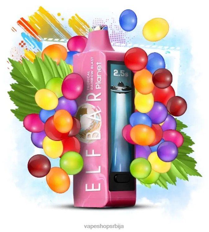 Elf Bar Planet 25000 експлозија тропске дуге J0Z0R29 Vape Shop Beograd