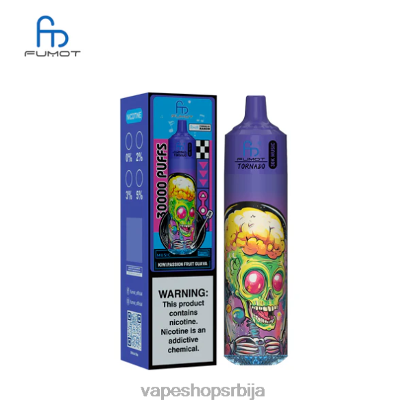 Fumot Tornado 30к музике киви маракуја гуава DPXFV14 - Vape Shop Beograd