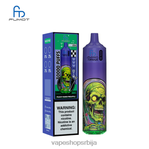 Fumot Tornado 30к музике бресквасти манго ананас DPXFV21 - Vape Srbija