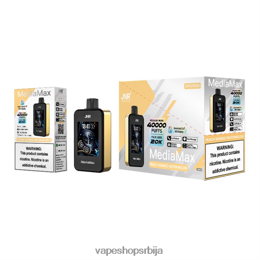 JNR MediaMax 40к пуфф X8ZPN215 бресква манго лубеница vape bez nikotina