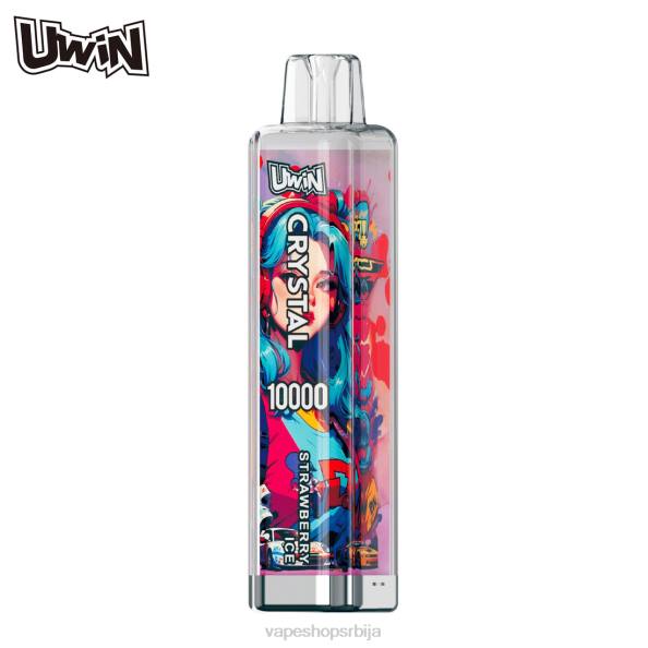 UWIN CRYSTAL 10000 вапе за једнократну употребу лед од јагоде D0889 - Vape Shop Beograd