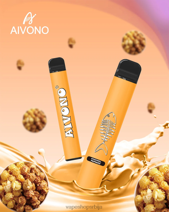 Aivono AIM FISHBONE 600 карамел кокице 008DX286 - Vape Srbija