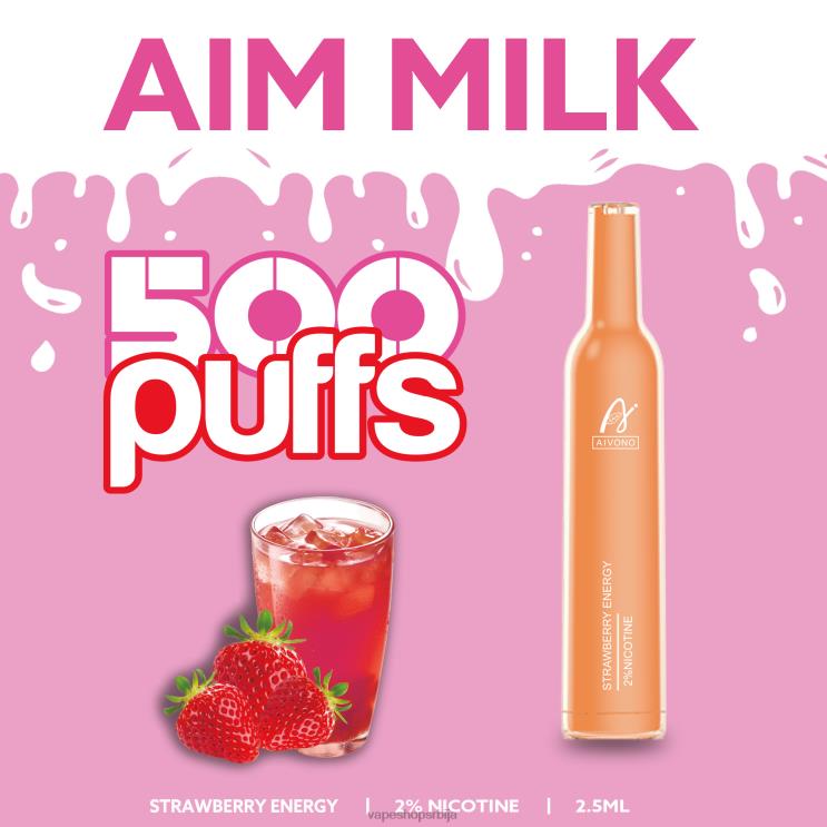 Aivono AIM MILK 500 енергија јагоде 008DX266 - Vape Srbija