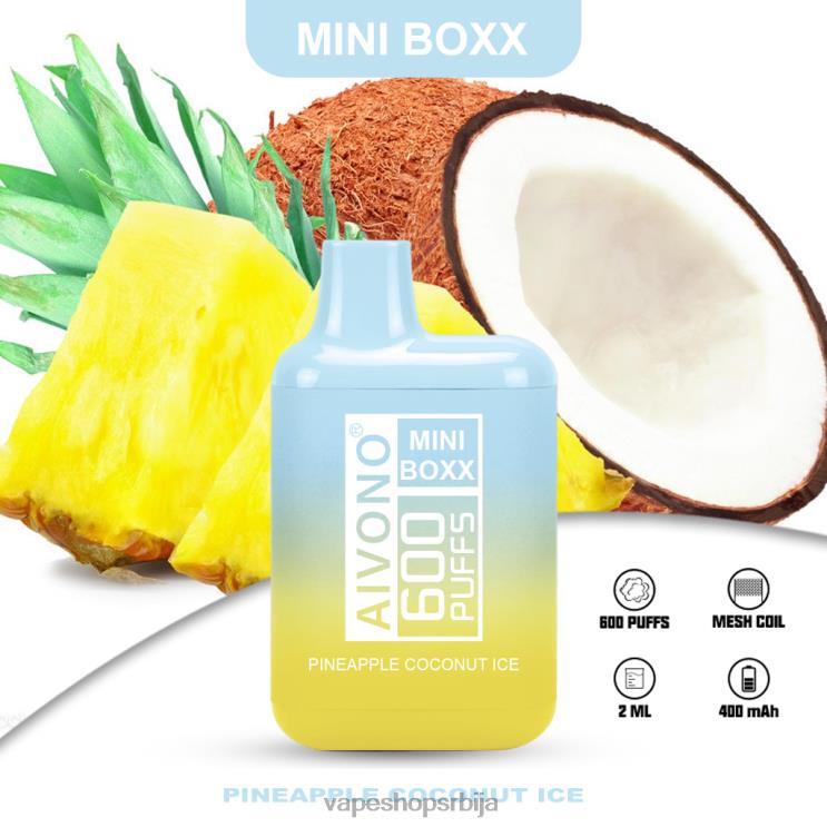 Aivono AIM MINI BOXX 600 ананас кокосов лед 008DX238 - Vape Bez Nikotina