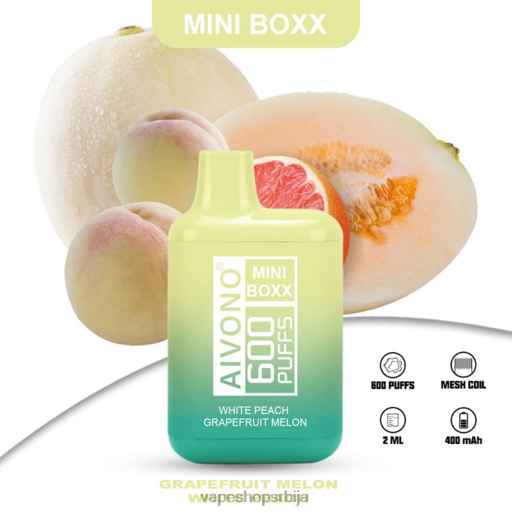 Aivono AIM MINI BOXX 600 бела бресква грејпфрут диња 008DX241 - Vape Srbija