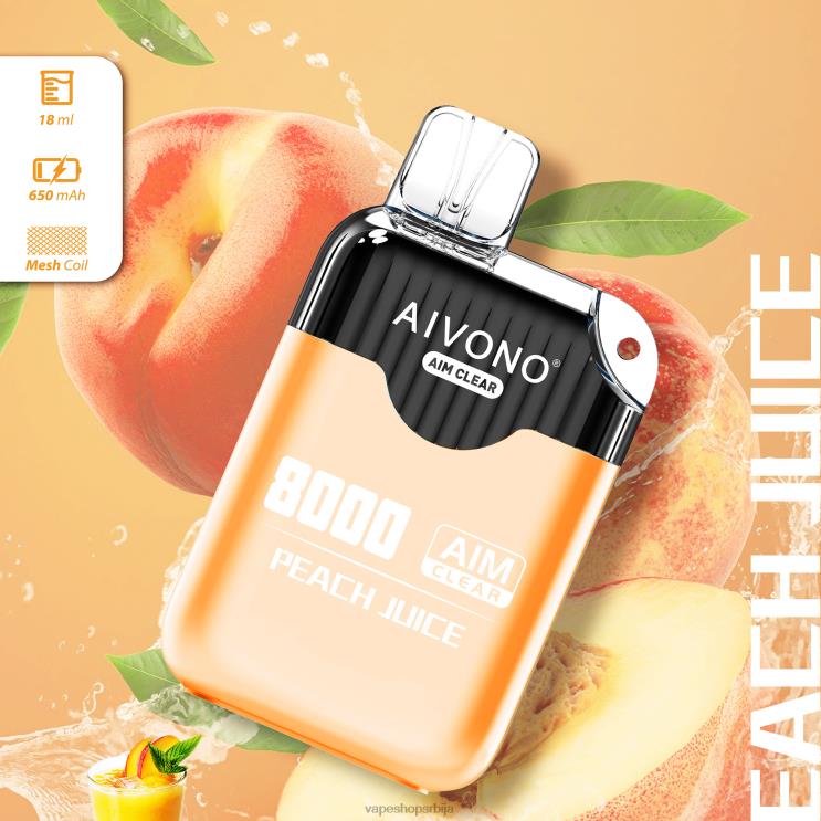 Aivono AIM CLEAR 8000 сок од брескве 008DX203 - Vape Bez Nikotina