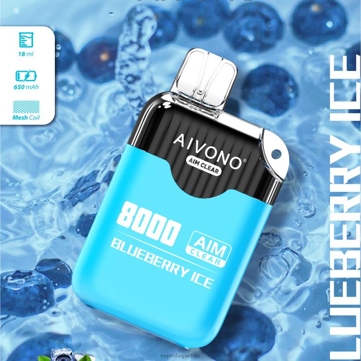 Aivono AIM CLEAR 8000 лед од боровнице 008DX206 - Vape Srbija