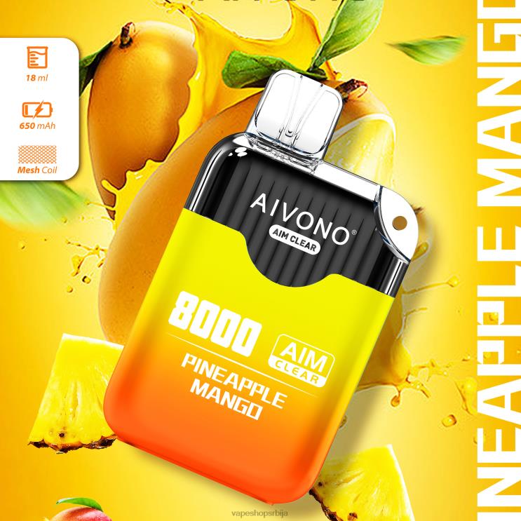Aivono AIM CLEAR 8000 ананас манго 008DX209 - Vape Shop Beograd