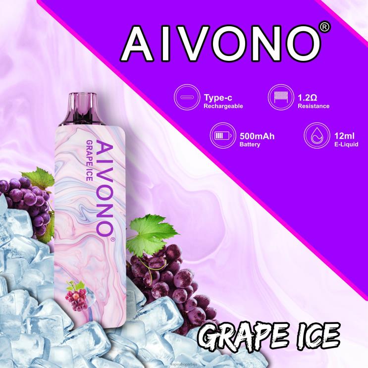 Aivono AIM GUN 7000 грожђани лед 008DX102 - Salt Vape Srbija