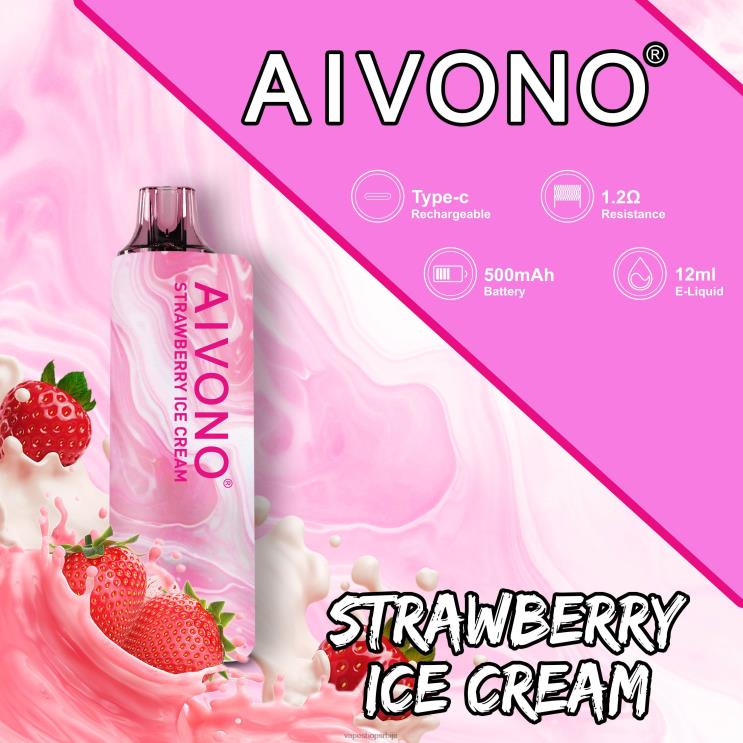 Aivono AIM GUN 7000 сладолед од јагода 008DX105 - Vape Pen