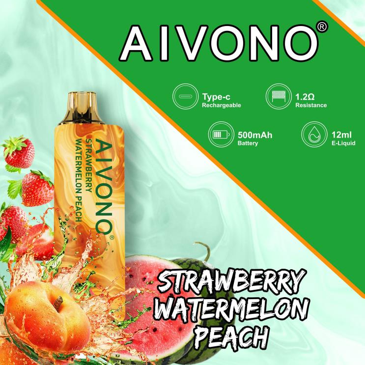 Aivono AIM GUN 7000 јагода лубеница бресква 008DX108 - Vape Bez Nikotina