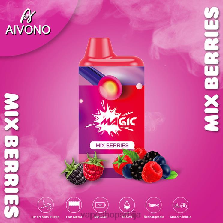 Aivono AIM MAGIC 5800 моутх бок цигарета мешати бобице 008DX100 - Vape Pen