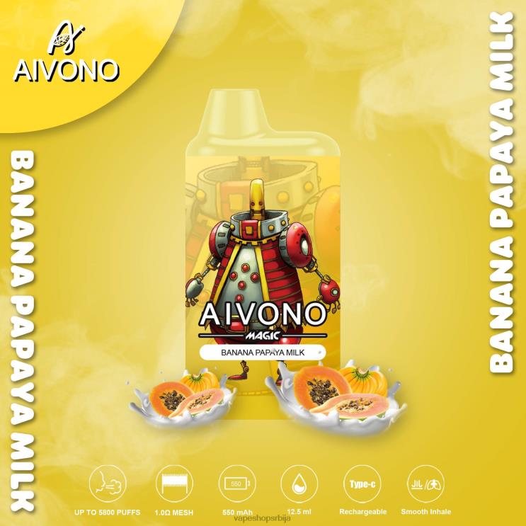 Aivono AIM MAGIC 5800 моутх бок цигарета млеко од банане папаје 008DX94 - Vape Shop Beograd