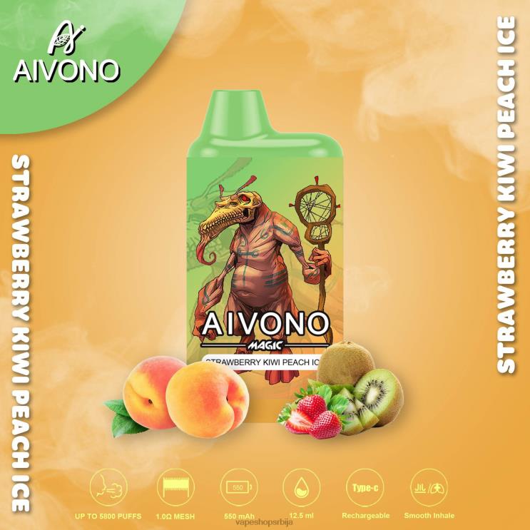 Aivono AIM MAGIC 5800 моутх бок цигарета јагода киви бресква лед 008DX96 - Vape Srbija
